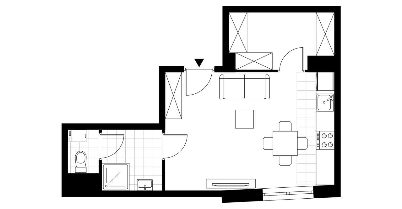 1-pokojowe mieszkanie 36m2 Bezpośrednio - Pełny obrazek: 4/9