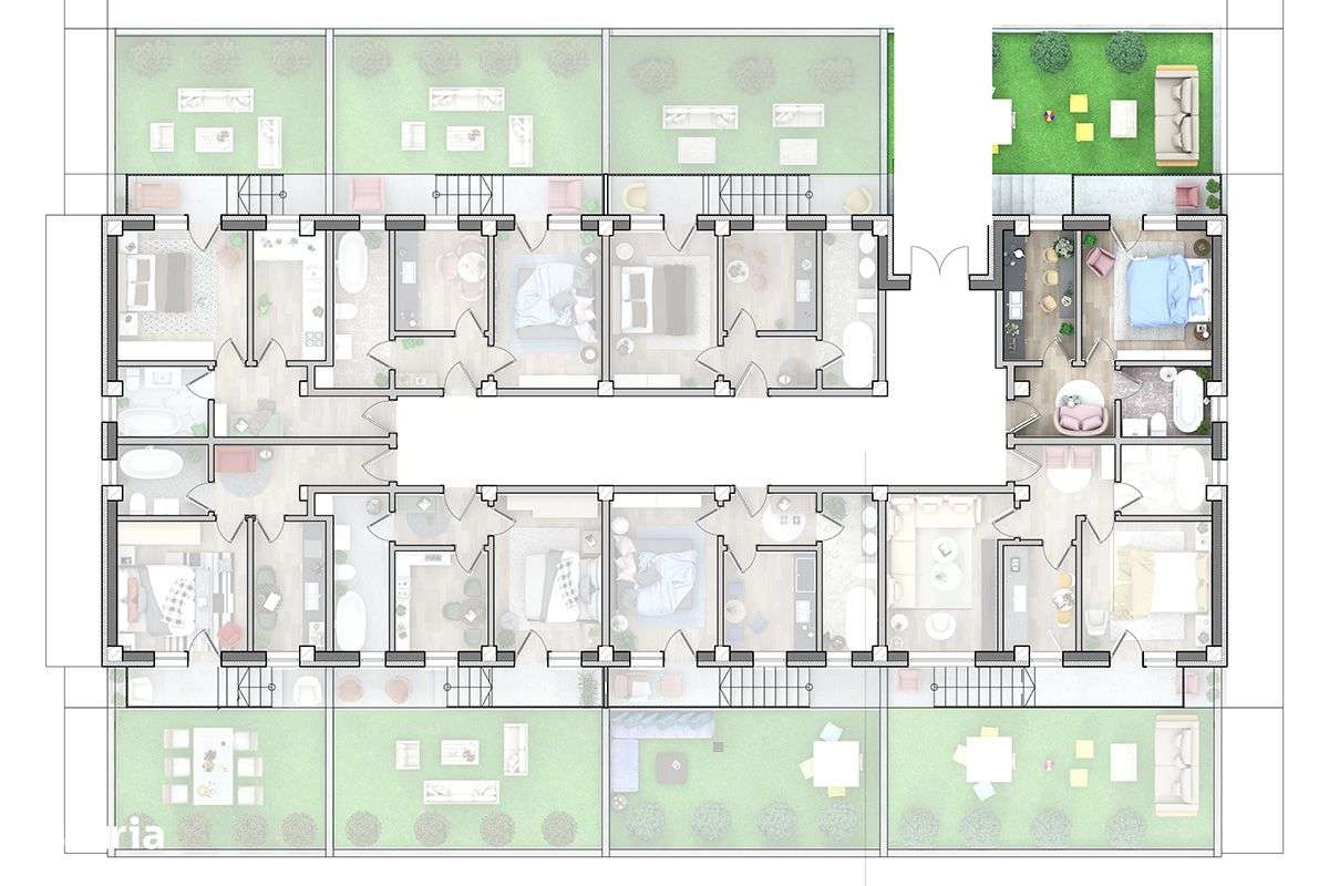 ASTORIA RESIDENCE 1 camera D 33 mp curte 29 mp Lunca Cetatuii FATA C3 - Imagine principală: 5/15