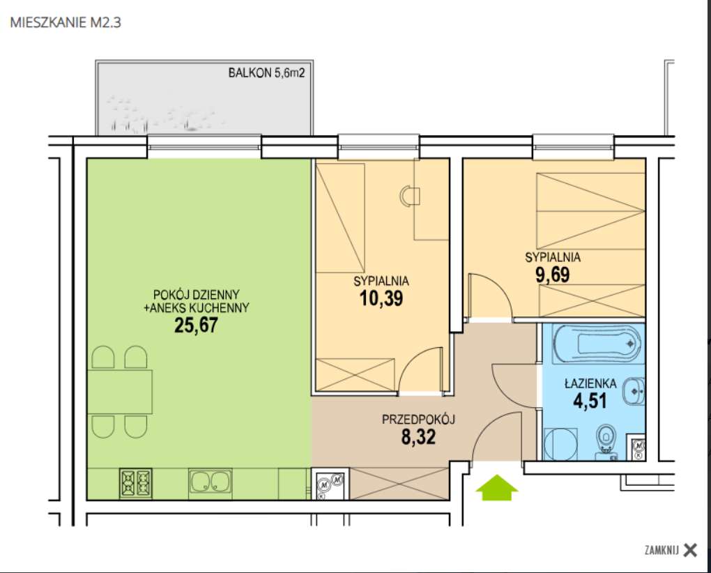 Mieszkanie 3-pokojowe w super cenie! 8300 zł/m², stan deweloperski - Pełny obrazek: 4/15