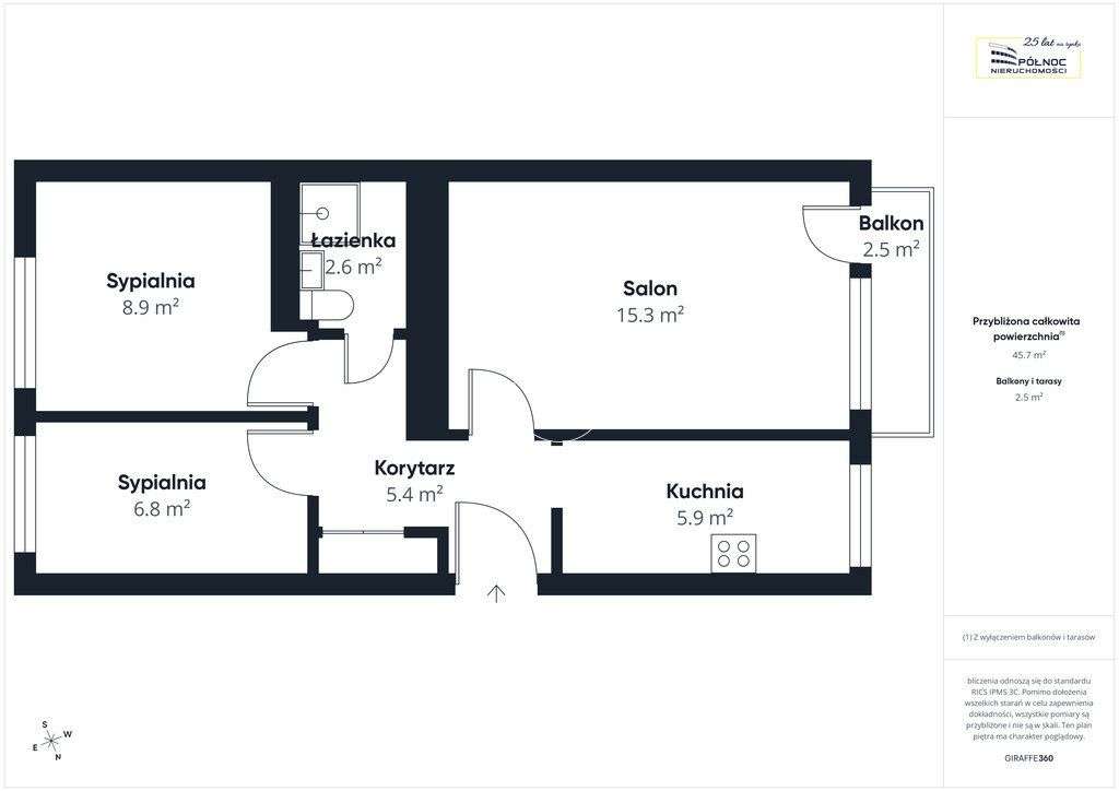 Trzypokojowe mieszkanie, os. Śródmieście-12