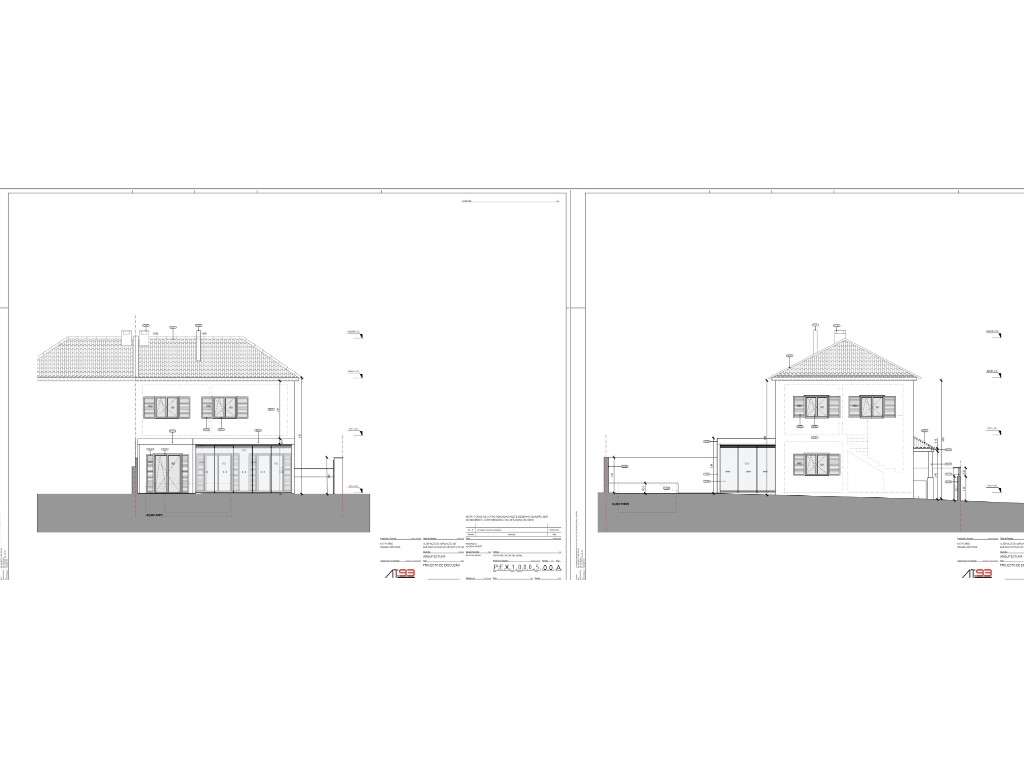 Moradia geminada de esquina em Caselas, com jardim e projecto aprovado-2
