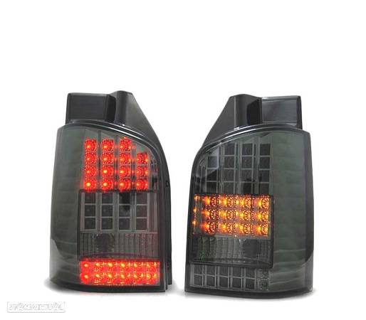 FAROLINS TRASEIROS LED PARA VOLKSWAGEN VW T5 03-09 SMOKED FUMADO ESCURECIDO - 1