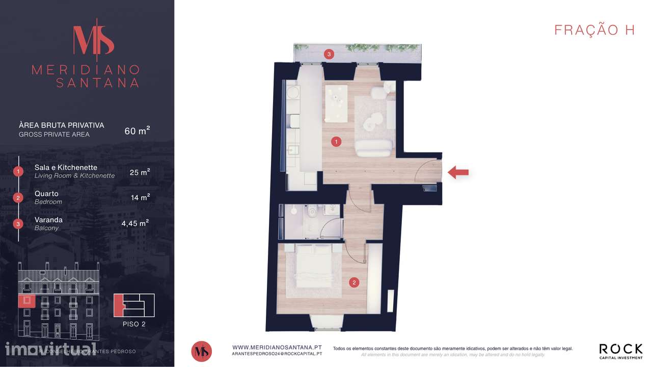 Elegante Apartamento T1 com varanda e vista desafogada-3