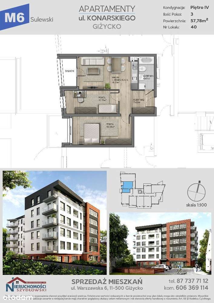 Mieszkanie nr 40 - 4 piętro - 57,78 m2 - 3 pokoje-7