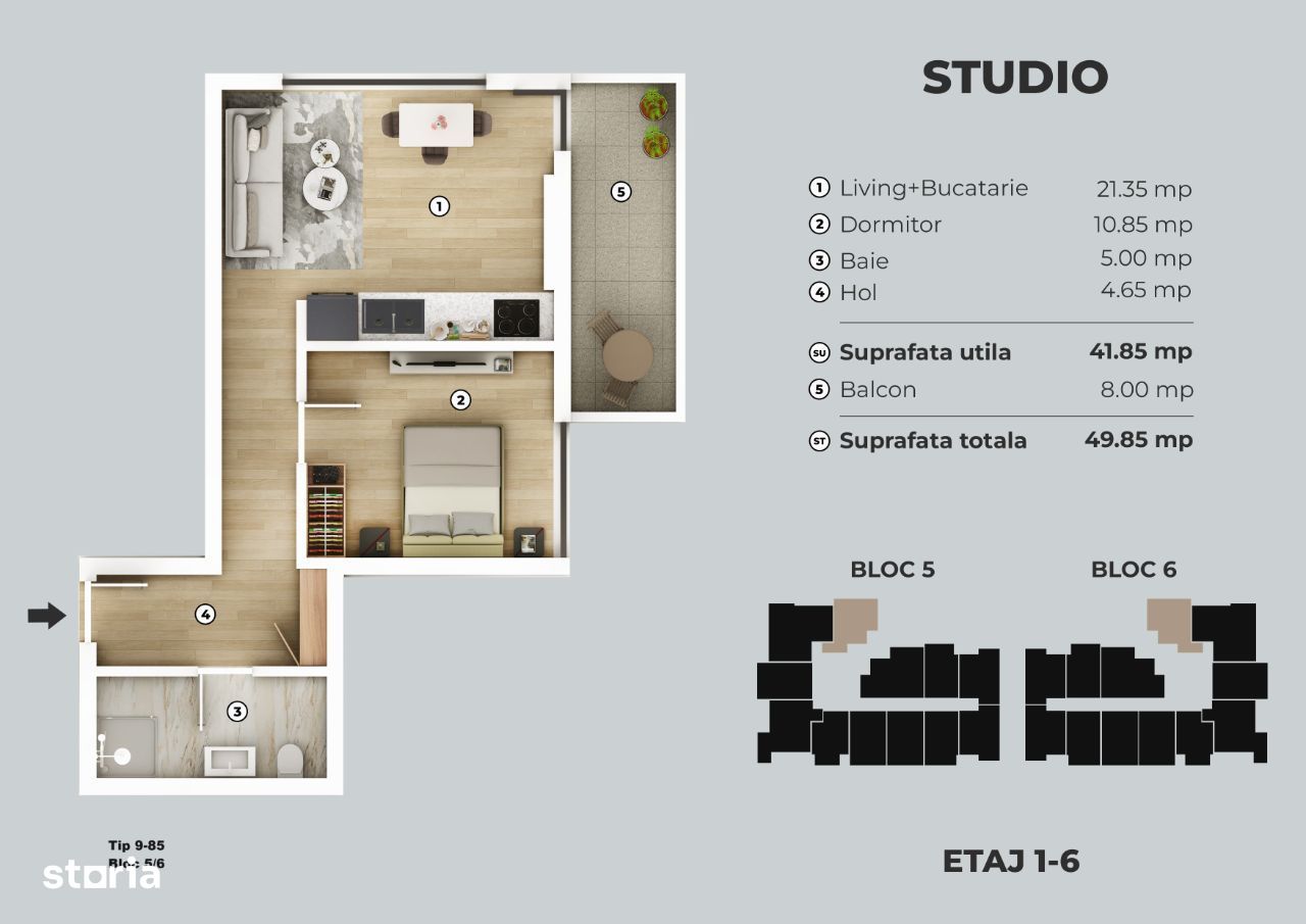 Apartament 2 camere studio bloc nou DIRECT DEZVOLTATOR - PLATA CASH