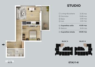 Apartament 2 camere studio bloc nou DIRECT DEZVOLTATOR - PLATA CASH