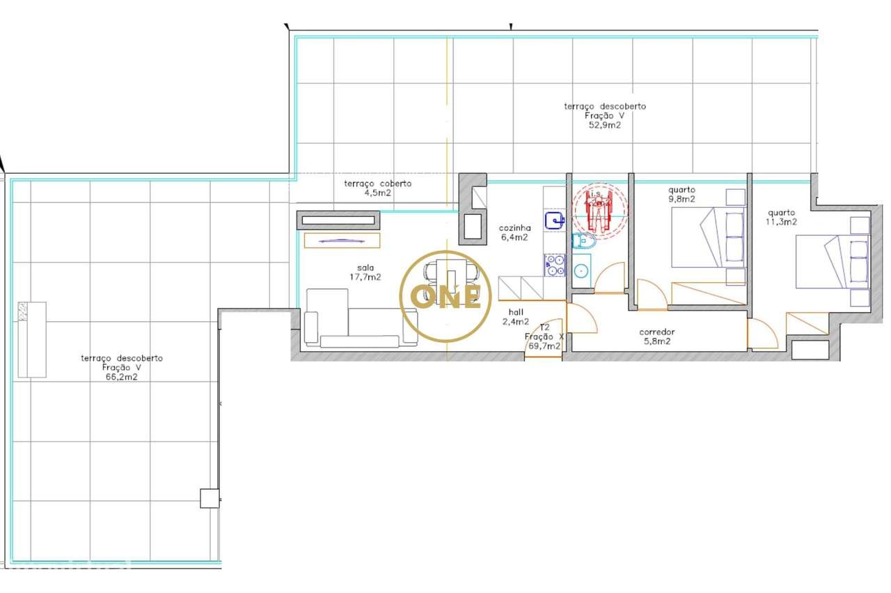 Ecexelnte T2 com terraço no Antas Redidence II para venda - Grande imagem: 4/4