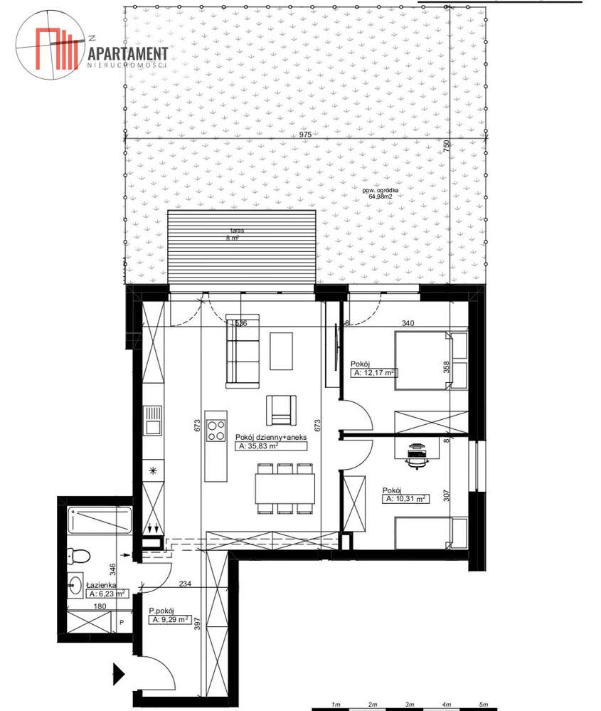 Ekskluzywne mieszkanie z ogródkiem w Niemczu - Pełny obrazek: 3/5