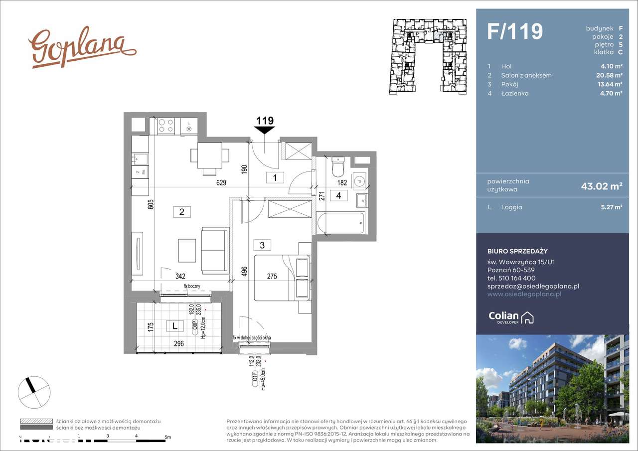 Osiedle Goplana | mieszkanie 2-pok. | F119 - Pełny obrazek: 2/7