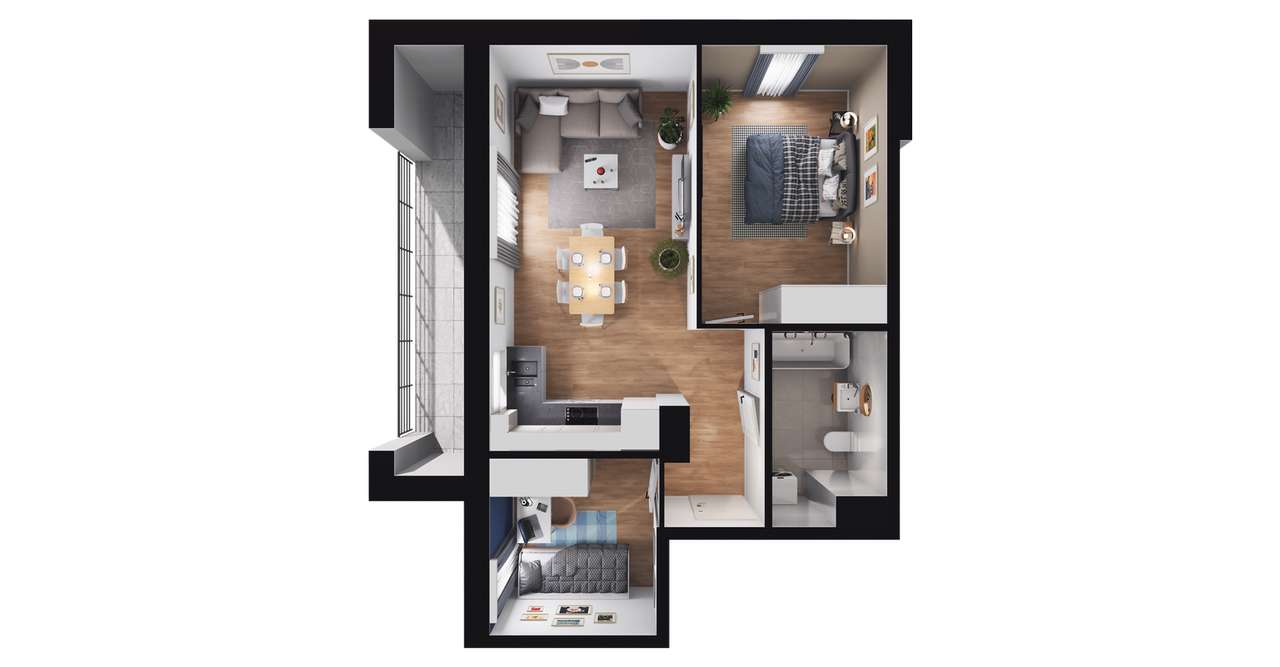 3-pokojowe mieszkanie 49m2 + balkon Bezpośrednio - Pełny obrazek: 3/9