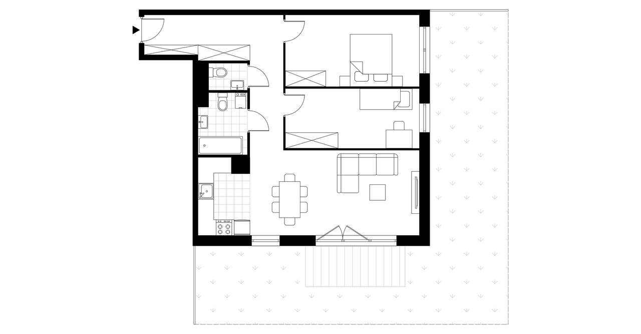 3-pokojowe mieszkanie 70m2 + ogródek - Pełny obrazek: 4/9