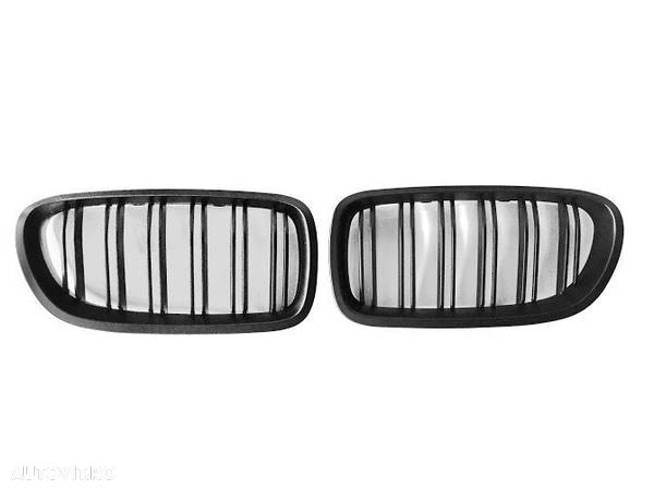 Grile duble pentru BMW F10 seria 5 M5 LCI look Negru Mat sau lucios - 2