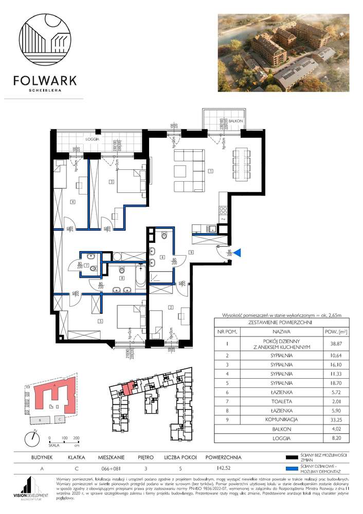 Folwark Scheiblera | mieszkanie 5-pok. - Pełny obrazek: 2/7
