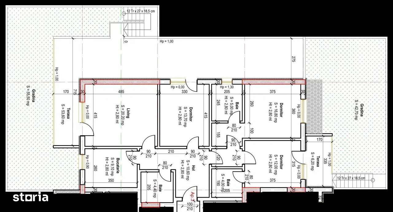 Partament 4 camere gradina proprie Pallady Metrou Teclu - Imagine principală: 3/5