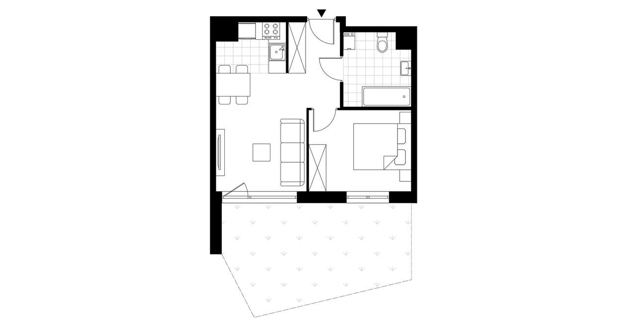 2-pokojowe mieszkanie 38m2 + ogródek Bezpośrednio - Pełny obrazek: 4/9