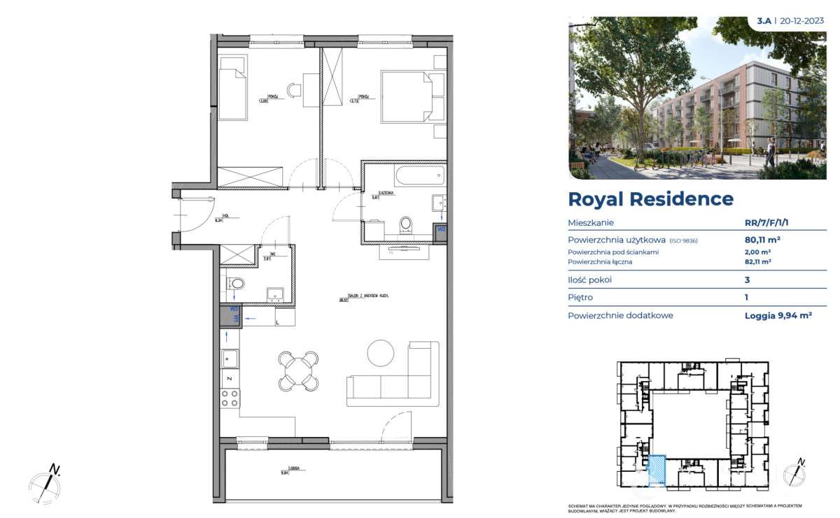Dwustronne, jasne mieszkanie Royal Residence 7-2