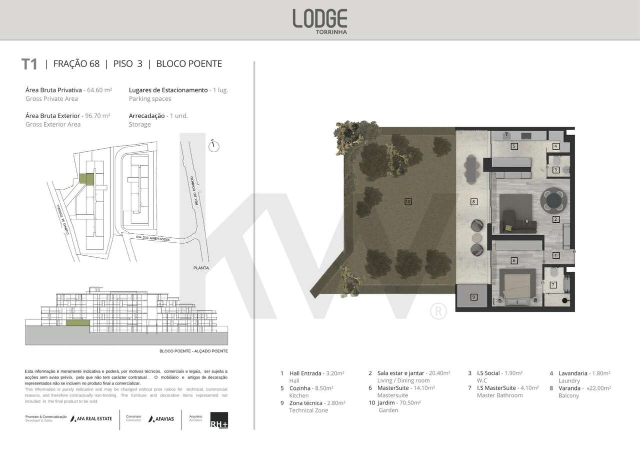 Edifício Lodge I Torrinha - Apartamento T1 com jardim privativo de 70. - Grande imagem: 2/15