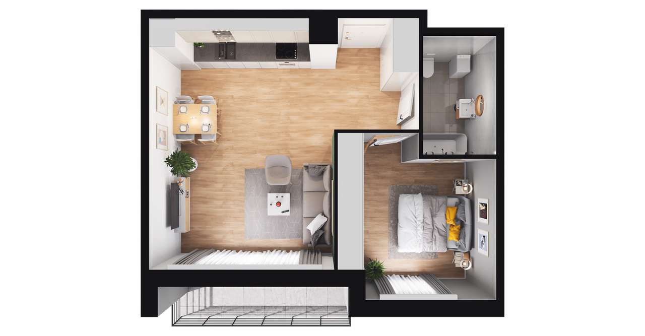 J​N 190 etap I​I | mieszkanie 2-pok. | 5_04 - Pełny obrazek: 3/9