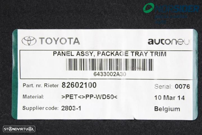 Cortina chapeleira tampo da mala Toyota Auris|12-15 - 7