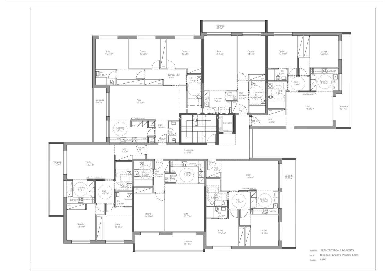 Apartamento T3 em construção em condomínio privado em Leiria-46