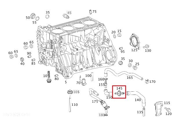 MERCEDES M271 Lacznik krociec odmy przewodu odpowietrzenia silnika OE - 2