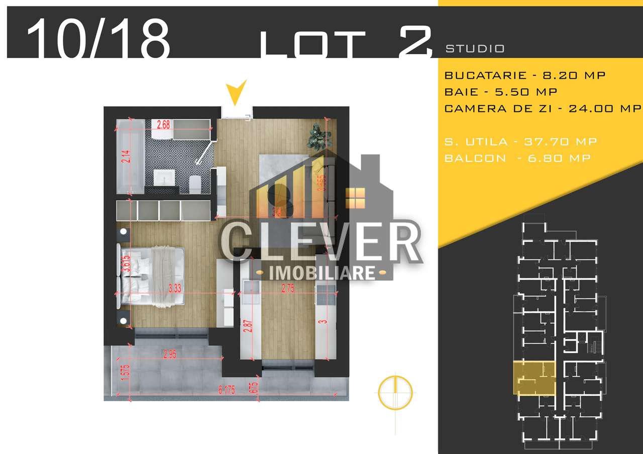 Garsoniera Tip Studio Th. Pallady Comision 0 - Imagine principală: 2/10