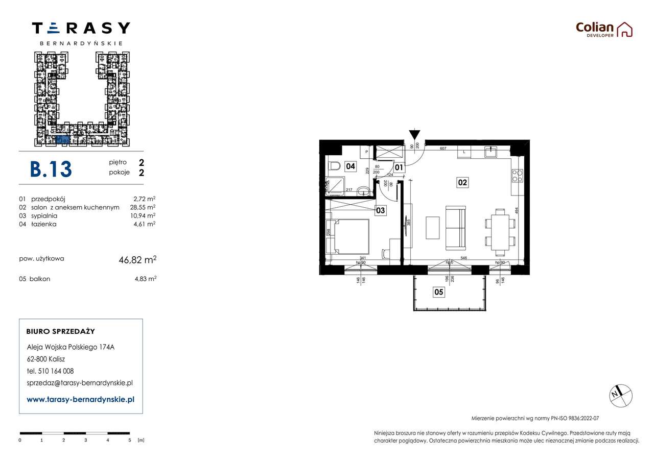 2-pokojowe mieszkanie 46m2 + balkon Bezpośrednio - Pełny obrazek: 2/9