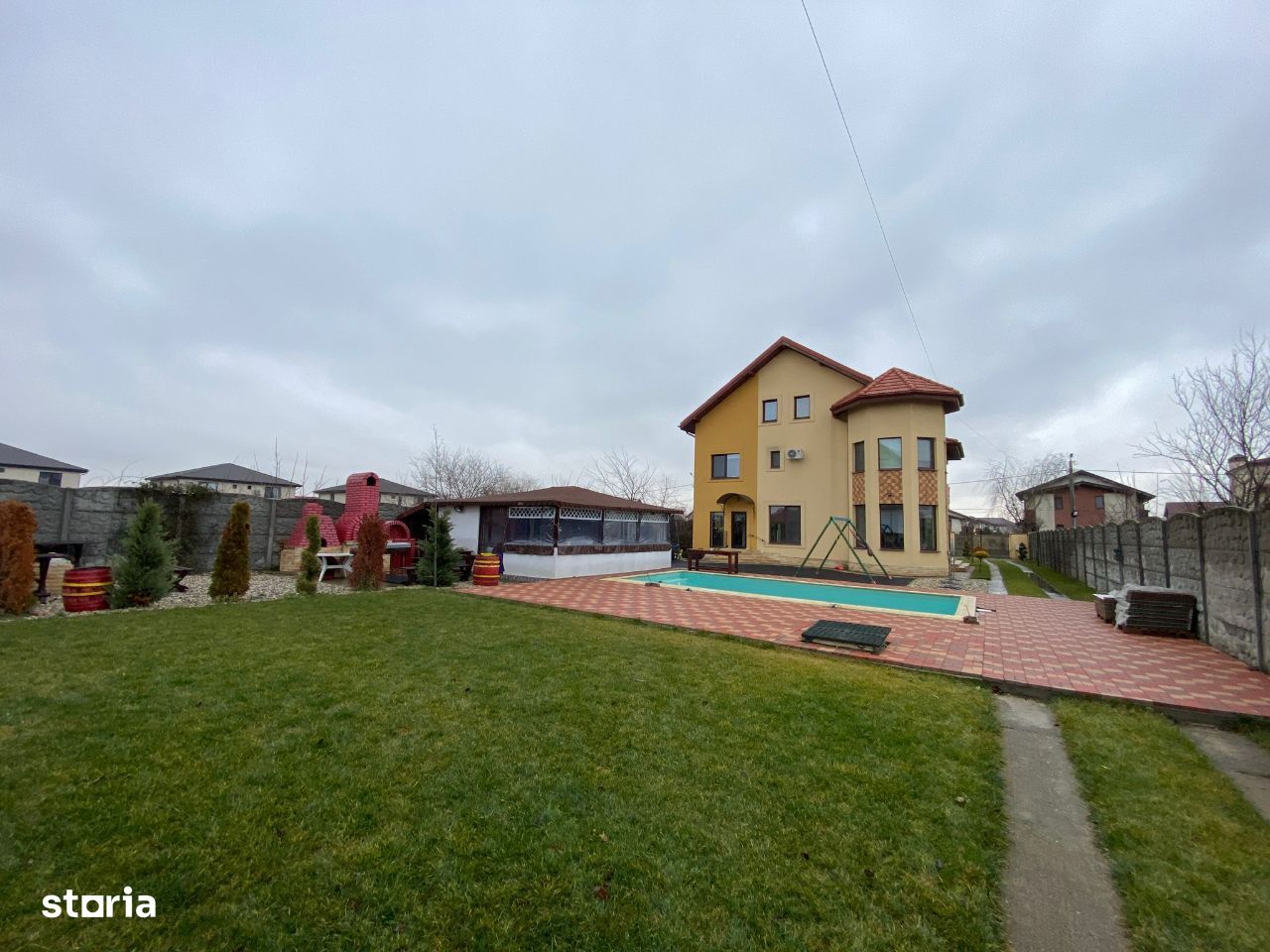 Individuală P+1+M, 8 camere, mobilată și utilată, piscină! 0%COMISION