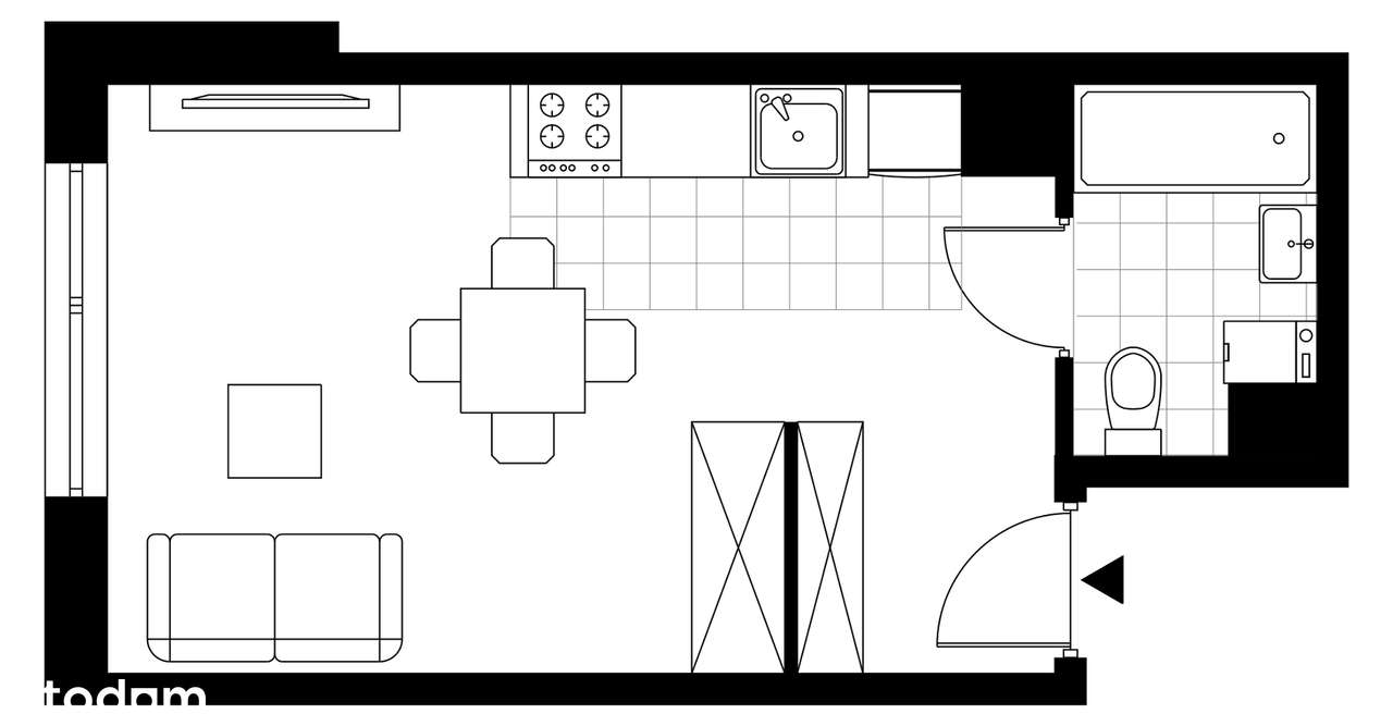 1-pokojowe mieszkanie 26m2 Bez Prowizji - Pełny obrazek: 3/8