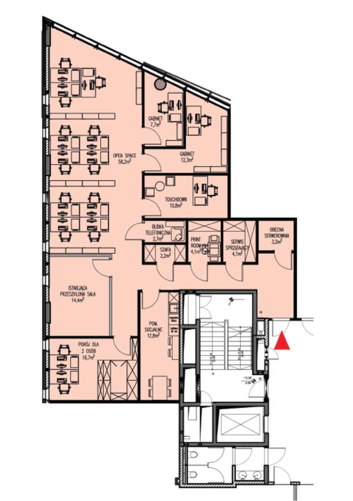 Biuro do wynajęcia 184 m2, centrum Gdańska, tuż obok ECS - Pełny obrazek: 5/6