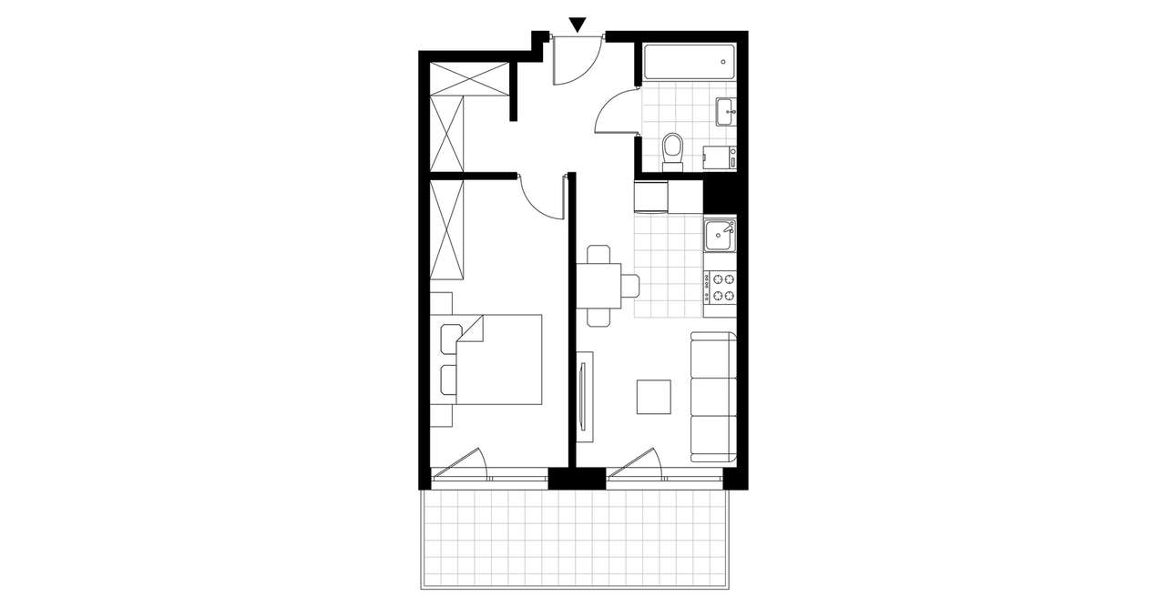 2-pokojowe mieszkanie 37m2 + taras Bez Prowizji - Pełny obrazek: 4/9
