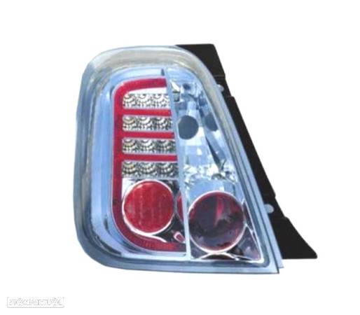 FAROLINS TRASEIROS LED PARA FIAT 500 07+ CROMADOS - 2