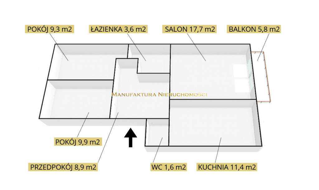 3 pokojowe mieszkanie na sprzedaż Pruszcz Gdański - Pełny obrazek: 3/14