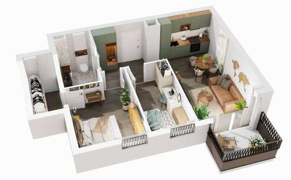 3 - pokojowe mieszkanie, lokal inwestycyjny - Pełny obrazek: 2/8