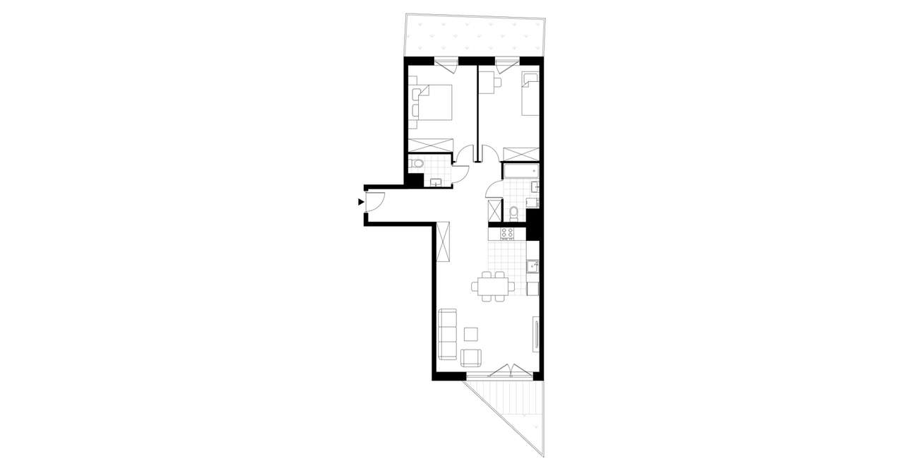 3-pokojowe mieszkanie 75 m² + 2 ogródki – pohled 4