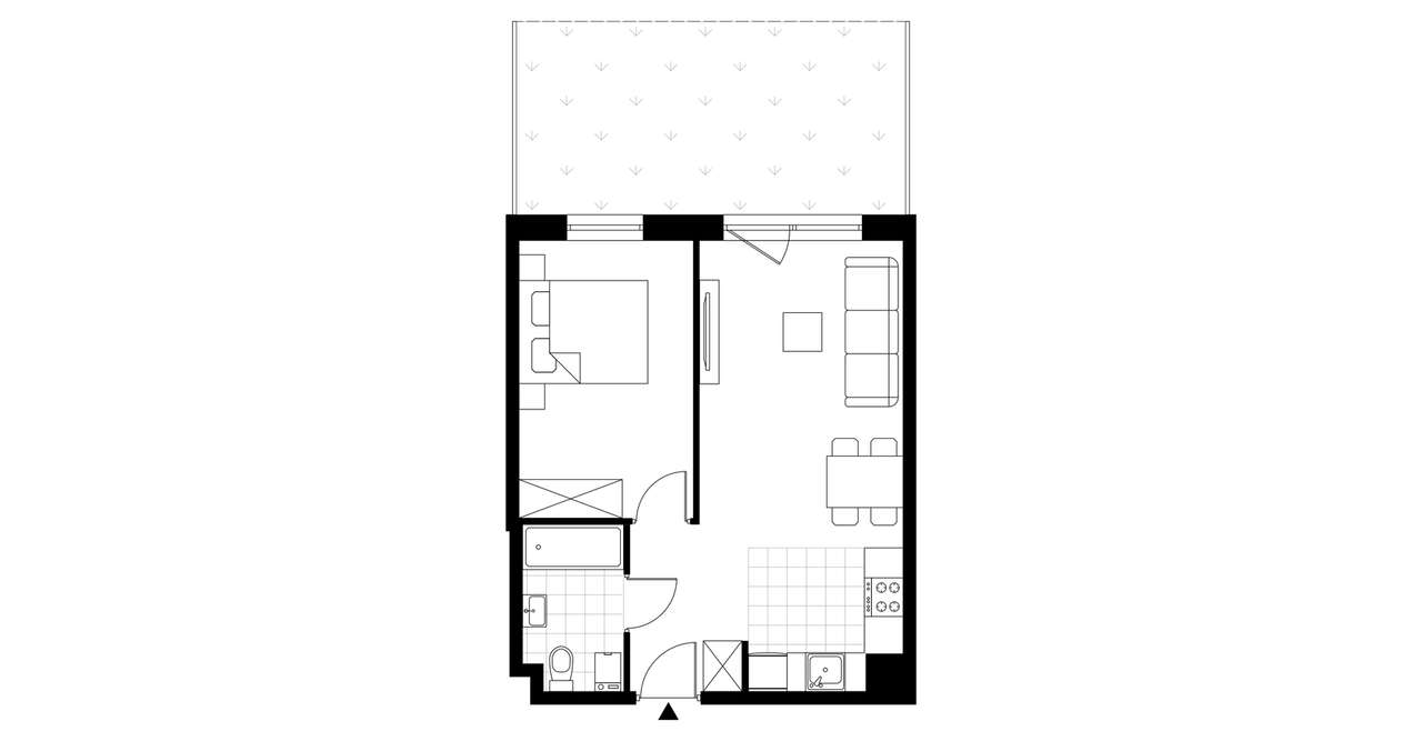2-pokojowe mieszkanie 40m2 + ogródek - Pełny obrazek: 3/8