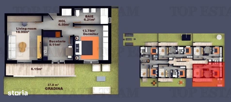 Apartament 2 camere, finisaje Premium si curte 16 mp, zona Colentina F