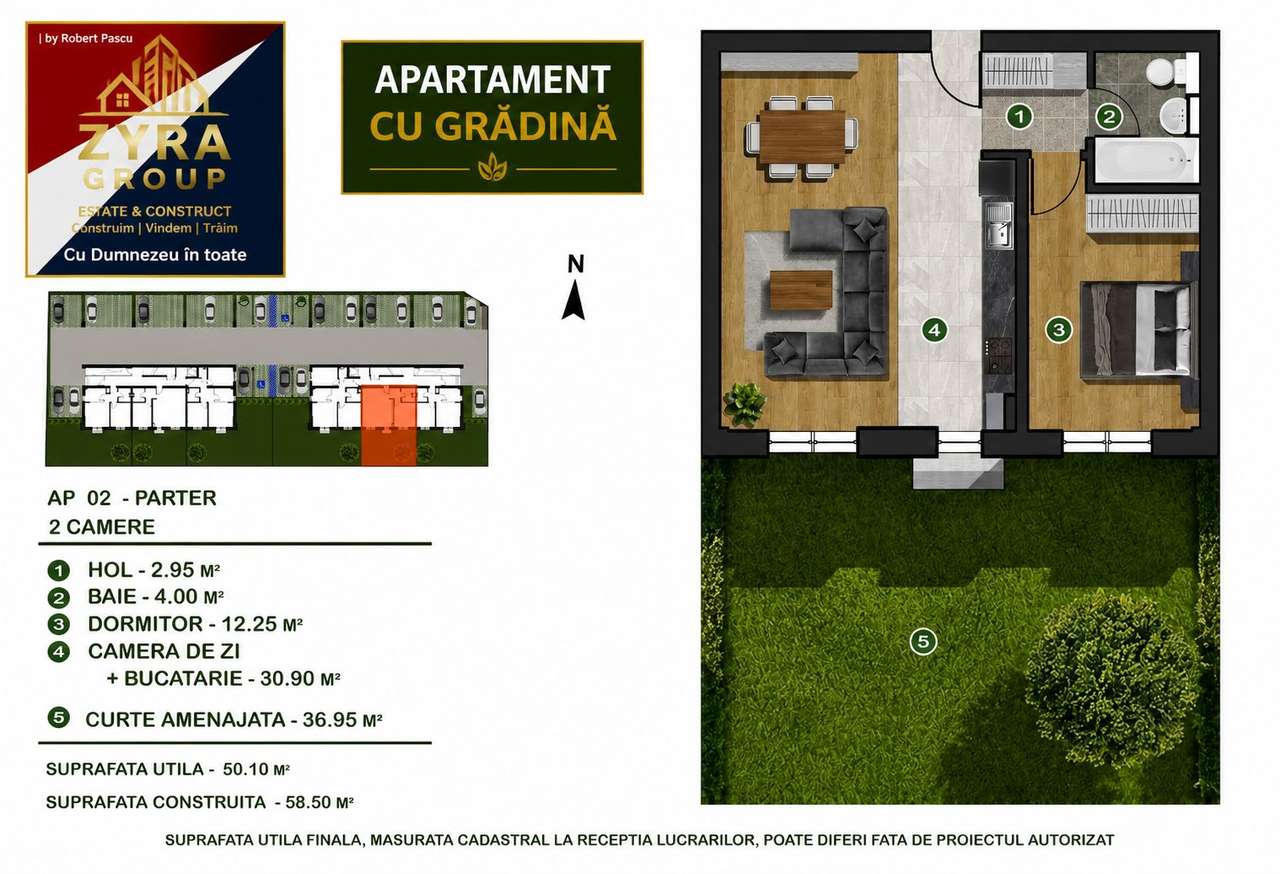 Ap2 camere cu Gradina|S6Militari-Pacii|Incalzire pardoseala|La cheie — fotografia 1