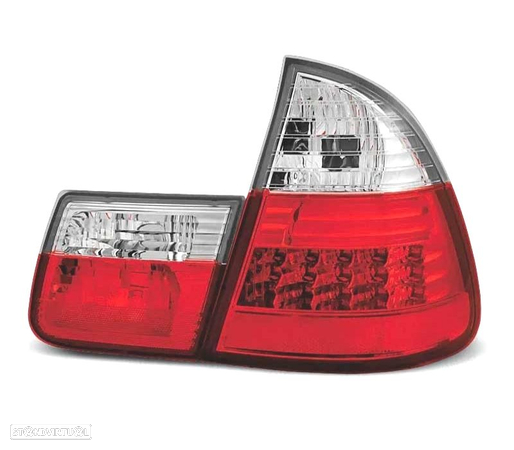 FAROLINS TRASEIROS LED PARA BMW E46 TOURING 98-05 VERMELHO BRANCO - 2