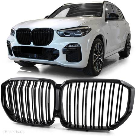 Grile  pentru BMW X5 G05 2018 - negru lucios duble - 1