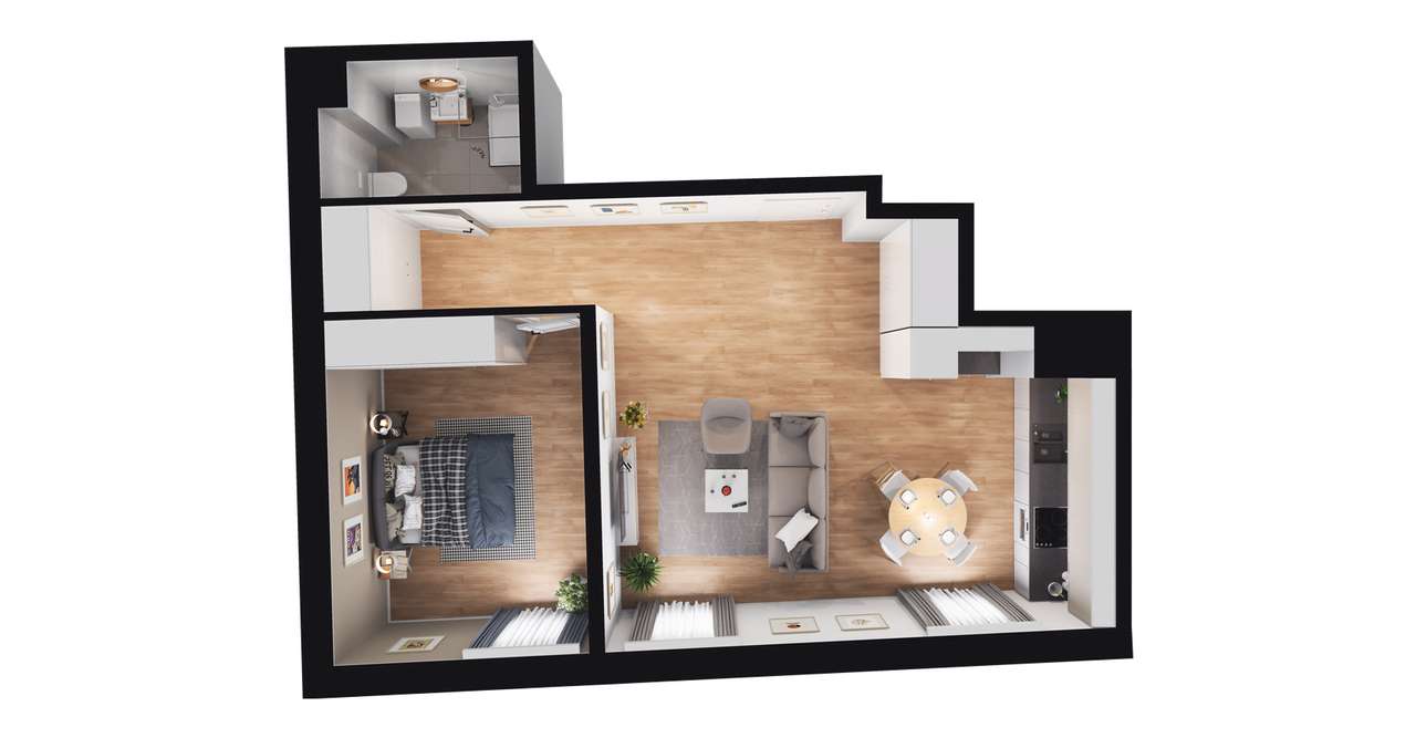 2-pokojowe mieszkanie 46m2 Bez Pośredników - Pełny obrazek: 2/8