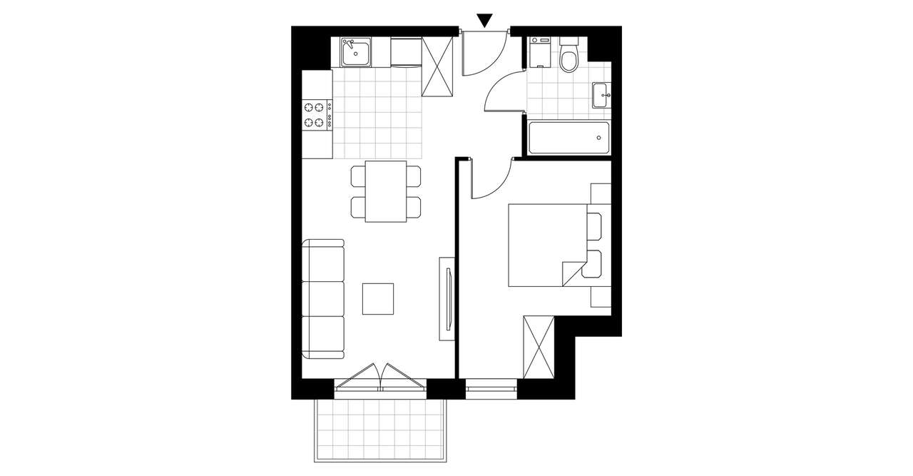 2-pokojowe mieszkanie 37m2 + balkon Bez Prowizji - Pełny obrazek: 3/6
