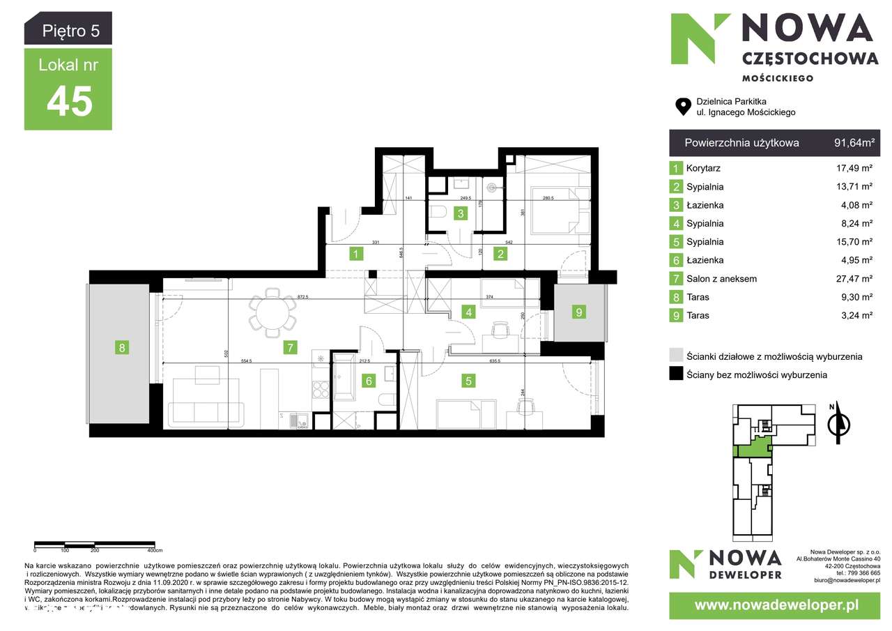 Nowa Częstochowa Mościckiego | 4-pok. | M45 - Pełny obrazek: 3/8