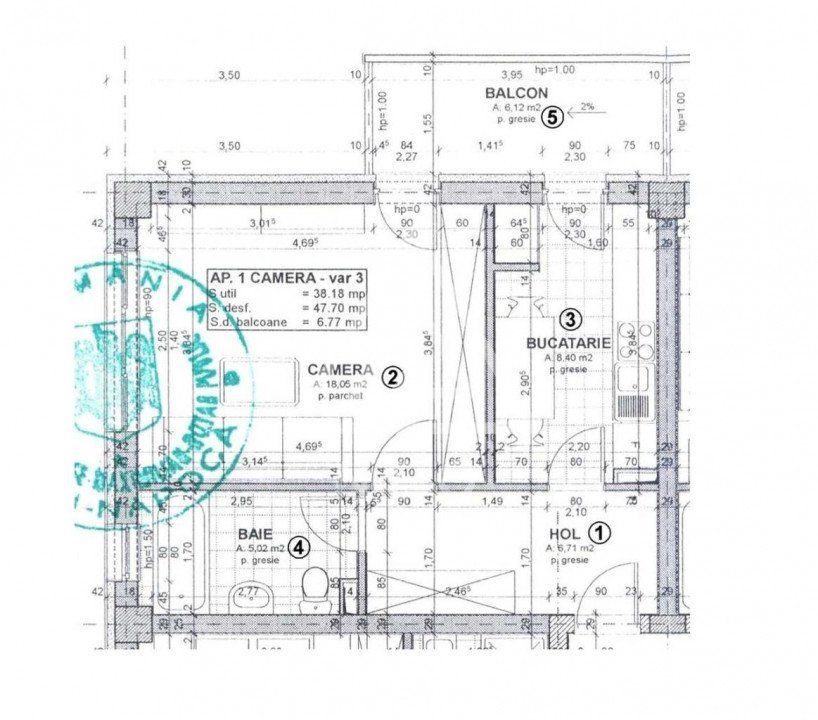 Apartament cu o camera de vanzare | 38 mp | Marasti