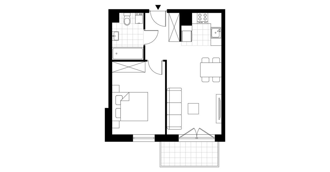 2-pokojowe mieszkanie 39m2 + balkon Bez Prowizji - Pełny obrazek: 3/8