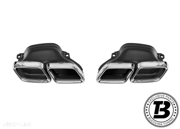 Difuzor Bara Spate cu Ornamente compatibil cu Mercedes C Class W205 C63 Design - 7
