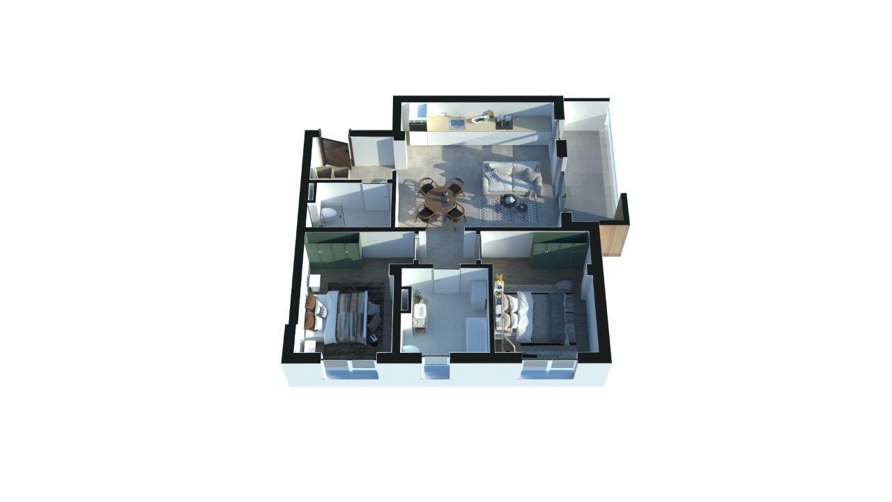 SOL RESIDENCE | Apartament cu 3 camere | TIP AR1