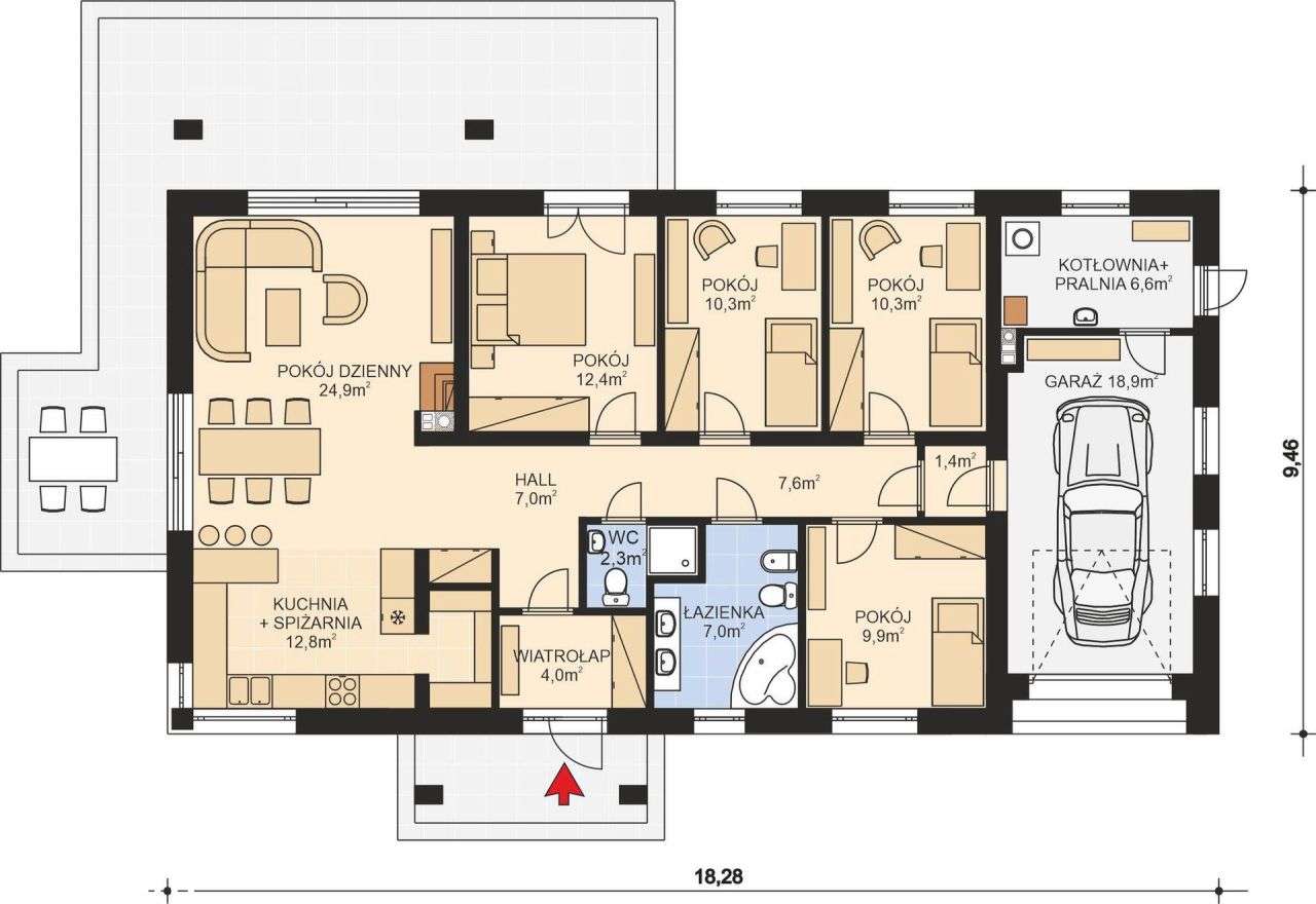 Dom Parterowy ok.100m2.B.Zielona Okolica - Pełny obrazek: 4/7