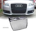 GRELHA FRONTAL PARA AUDI A4 B7 LOOK RS PRETO CROMADA - 1