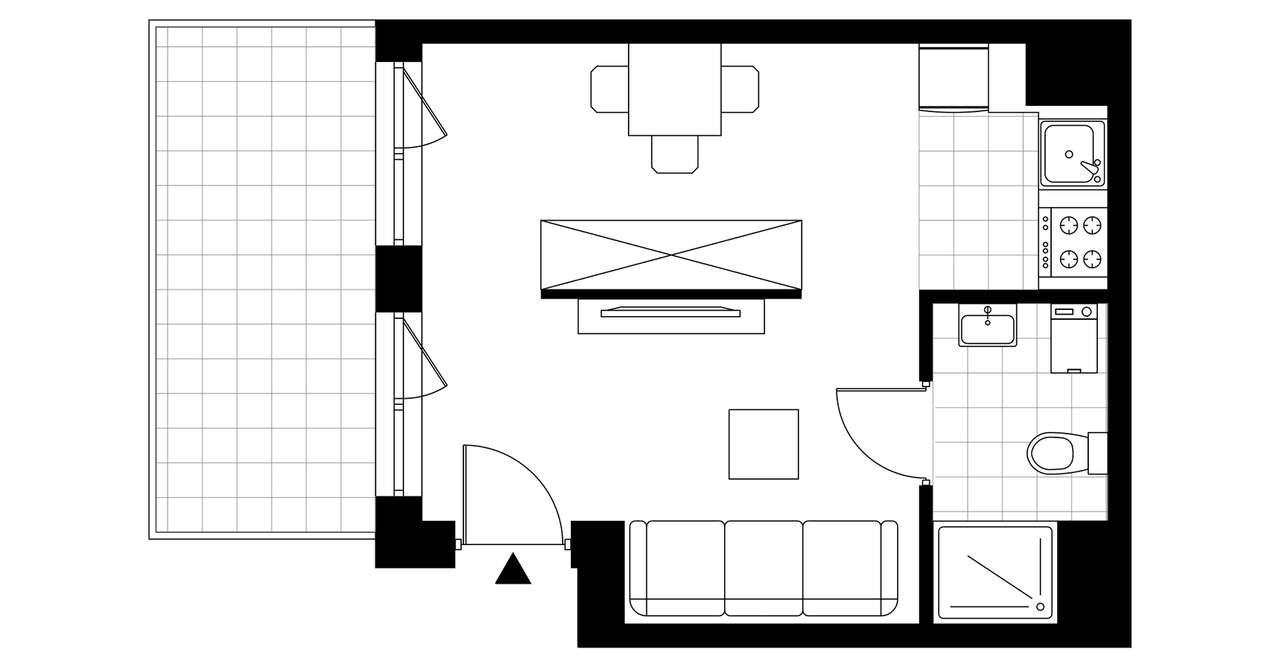 1-pokojowy apartament inwestycyjny 26m2 + taras - Pełny obrazek: 3/6